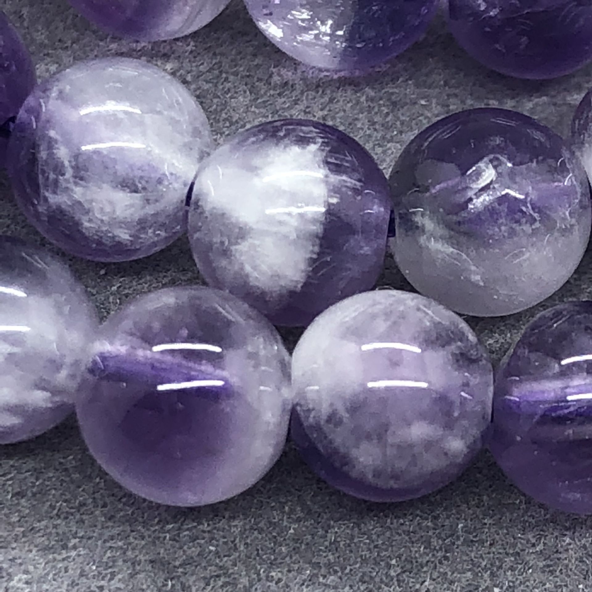 纯天然梦幻紫水晶散珠圆珠子半成品 diy手链饰品配珠配件厂家直销