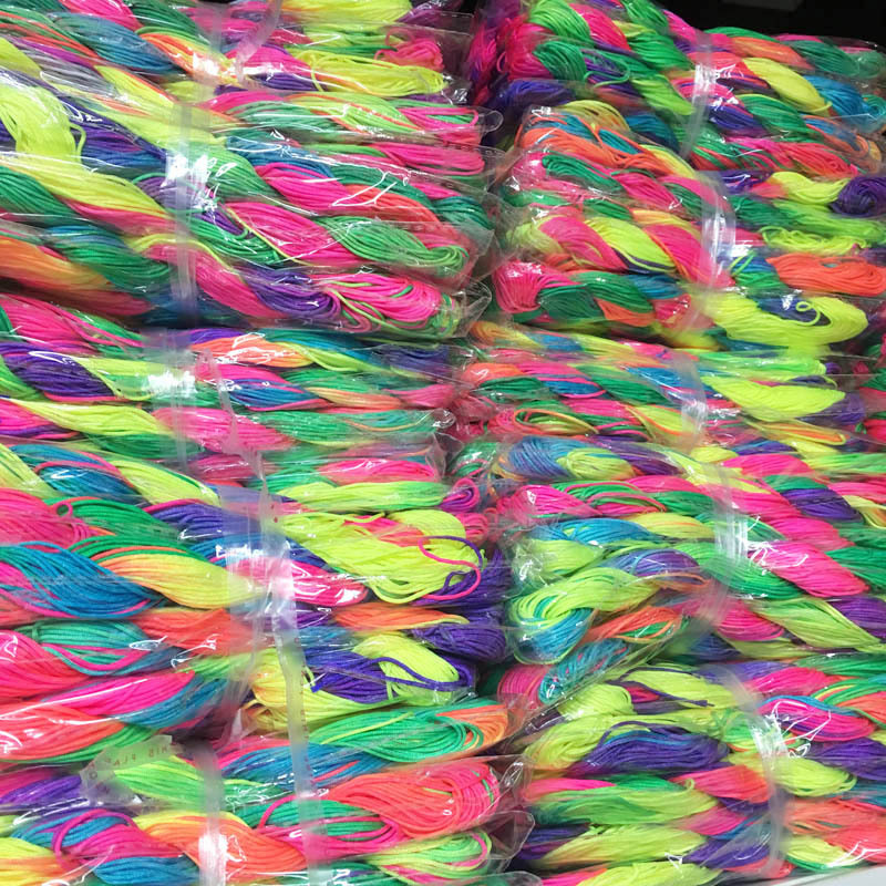 1mm七彩a玉线 b玉线1.5mm 彩虹色编织绳子 中国结线绳 10支/包