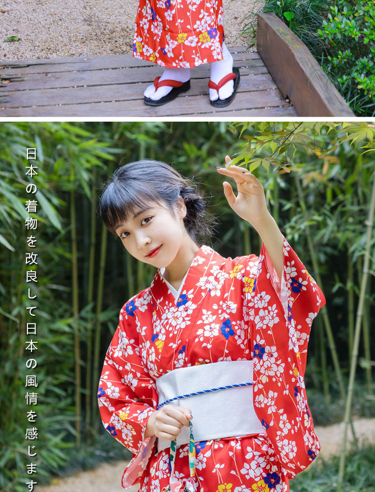 日本和服女正装和服免熨烫 材质日系小纹和服摄影写真影视和服