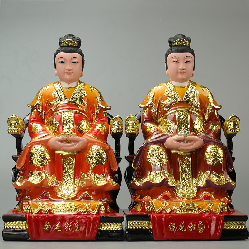 金花教主神像胡金花银花教主保家仙家像道教彩绘树脂佛像12寸16寸