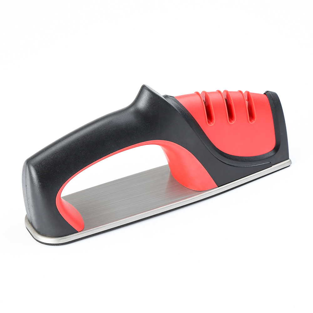 2105家用快速磨刀器双面三段多功能钨钢陶瓷刀定角磨刀器厂直销-阿里