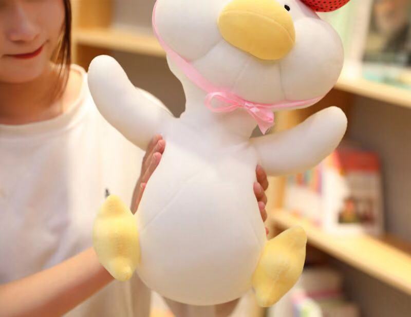 快手抖音网红玩偶可爱少女心加油鸭8寸25cm丑萌抓娃娃机公仔批发