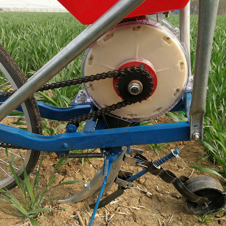 小型人力花生播种机手推单行花生精播机简单一人操作花生点播机