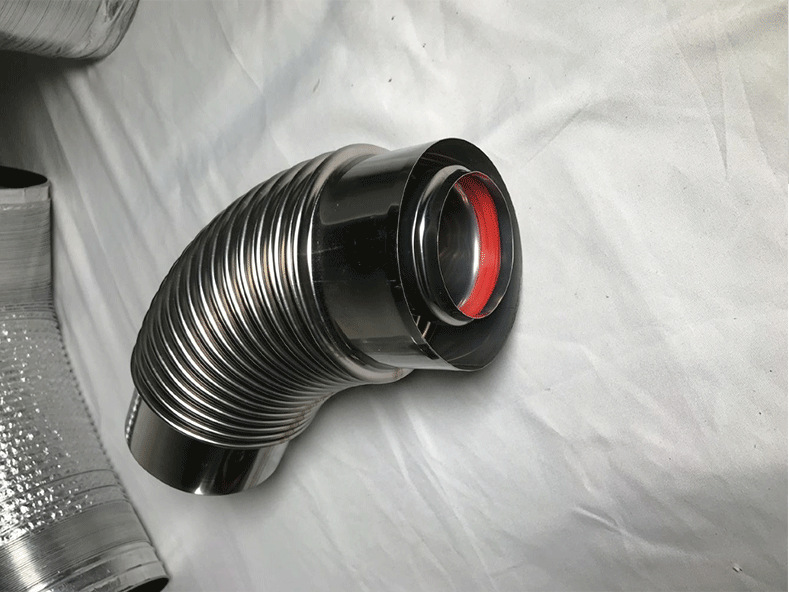 燃气壁挂炉排烟管不锈钢平衡式 热水器双层烟管外10内6弯头烟筒