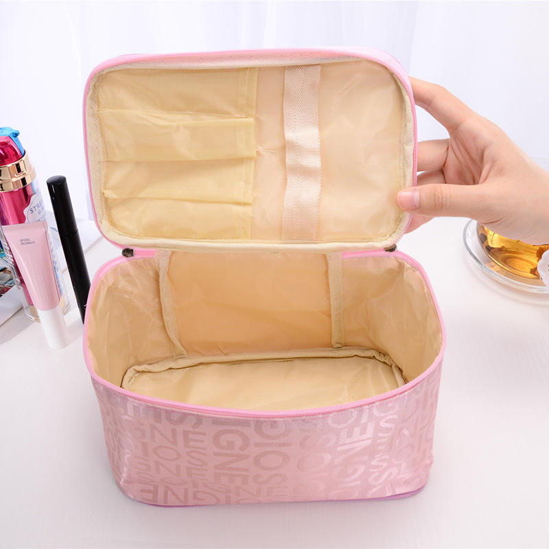 New Women's Lettered Make-up Bag Fashion Square Travel Portable Storage Wash Bag Wholesale