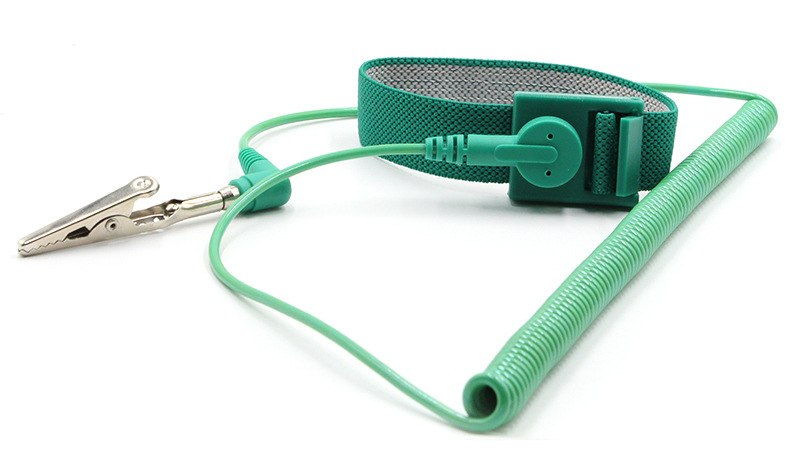 pu绿色防静电手腕带 静电手环有绳 灯笼头静电环 支持静电环