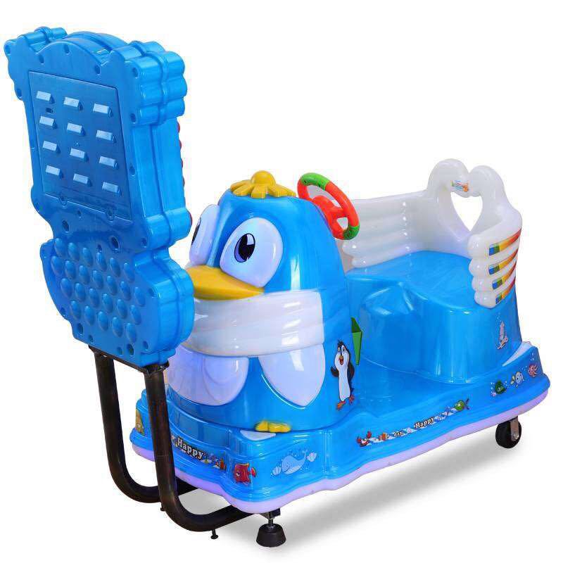 2019新款儿童投币摇摇车带液晶屏mp5企鹅摇摆机电动投币摇摇马