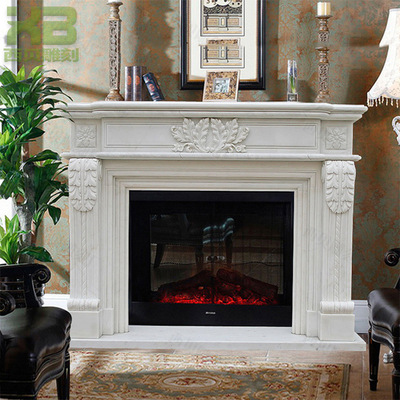 精品家居汉白玉壁炉架 批量直销 天然大理石雕刻石材壁炉xbl-15