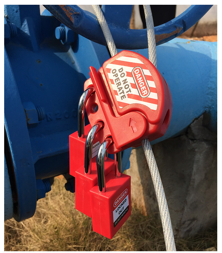 贝迪型安全缆绳锁 可调节通用钢丝缆绳锁上锁挂牌l11工业阀门锁具