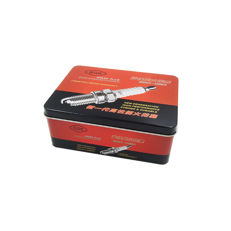 定制马口铁摩托车火花塞配件外包装铁盒方形通用包装铁盒