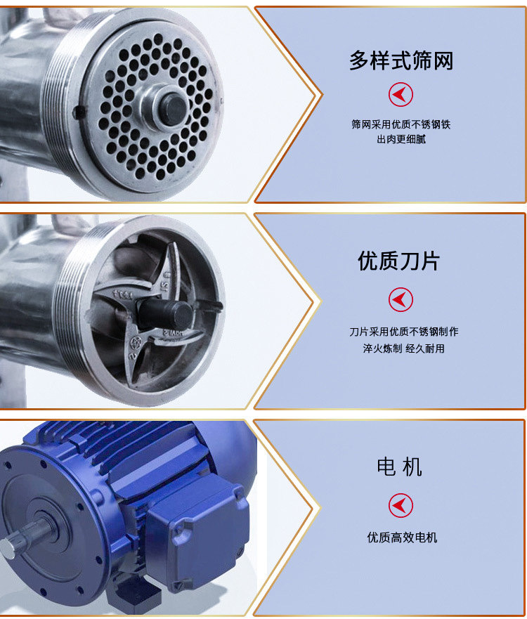 12型商用台式绞肉机电动切肉机不锈钢灌肠机大功率绞鸡架22型32型