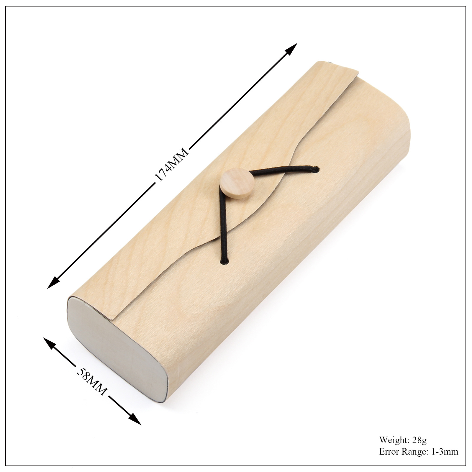 厂家复古树皮眼镜盒 加厚原色木皮内绒太阳镜盒 质感纯色镜盒