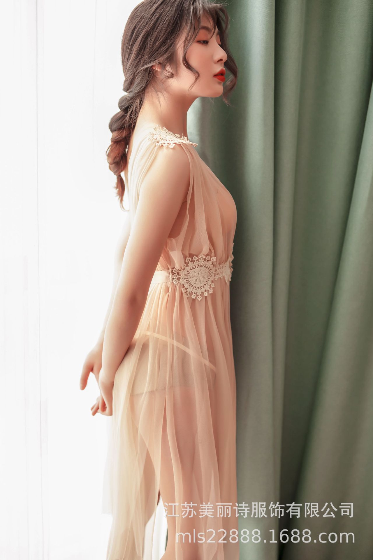 博宝沃高端瑰惑若仙情趣内衣女性感诱惑网纱睡裙蕾丝透明长裙8255