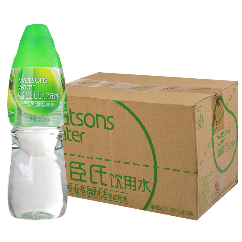 屈臣氏蒸馏制法饮用水500ml*15瓶蒸馏水整箱团购批发深圳地区