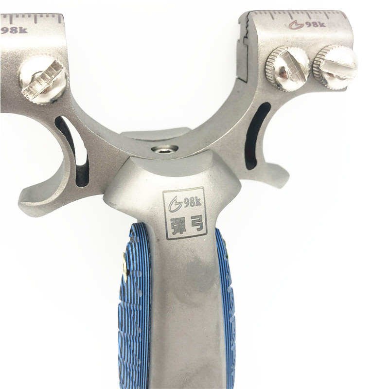 新品全钢正品98k双丝超凡线切割光纤瞄点压片扁皮弹弓户外精准弹