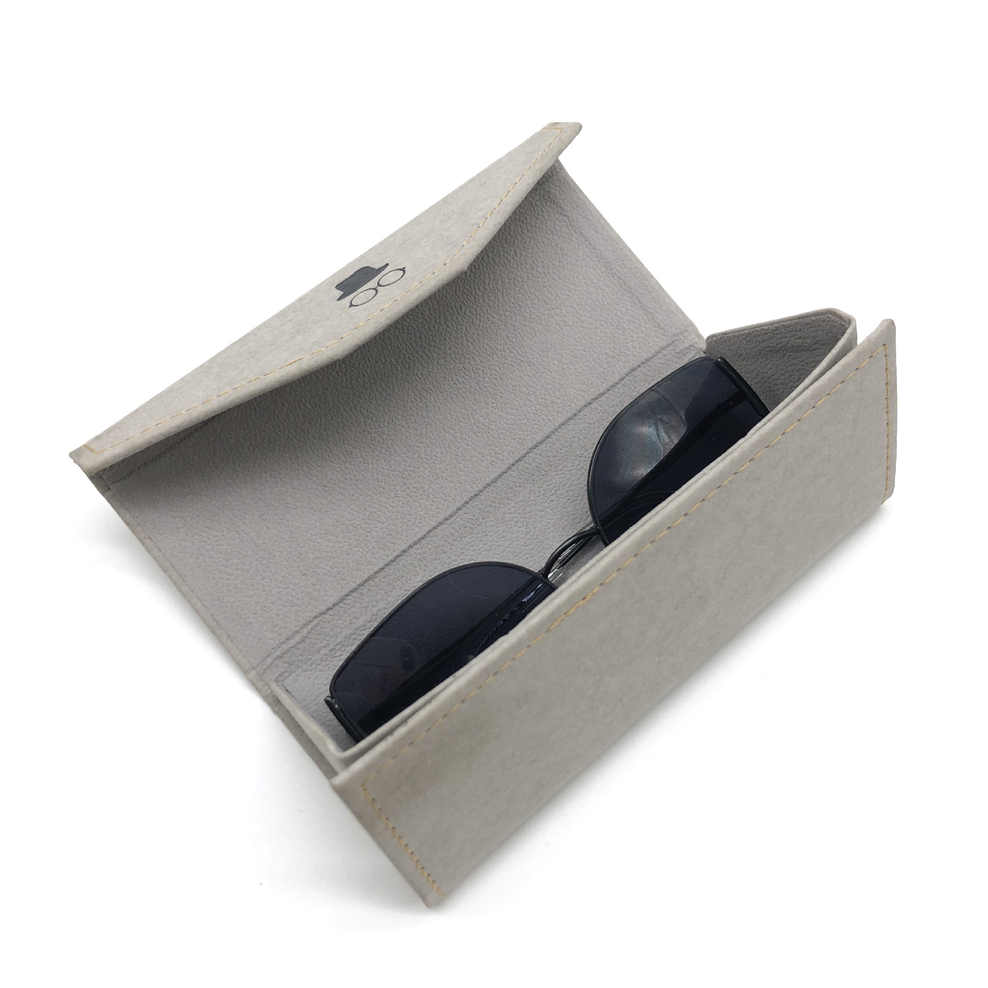 牛皮纸三角形可折叠眼镜盒太阳镜盒光学钱包眼镜盒现货可印店名