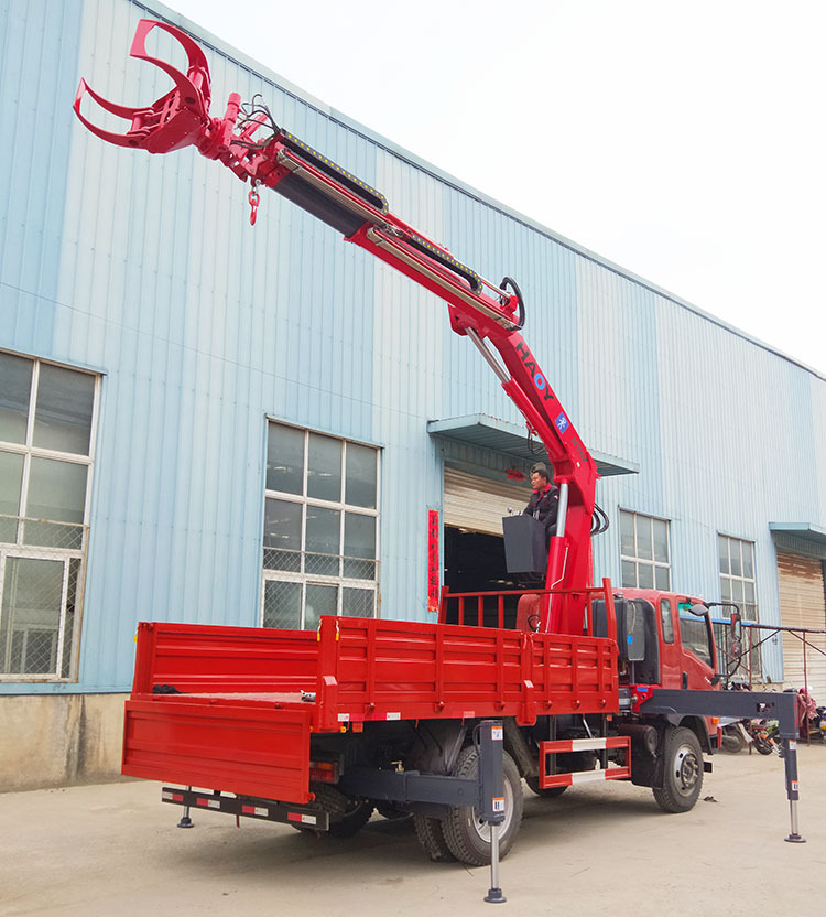 3吨大运折臂式旋转车载抓具吊 小型抓木抓钢抓草机