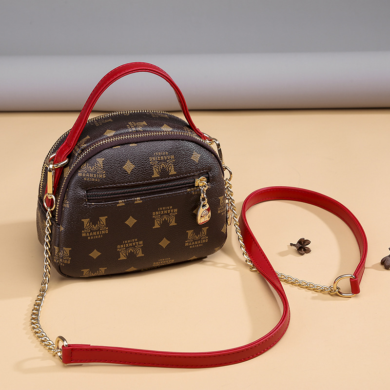 2020新款手提包包女 经典老花单肩斜挎包 多隔层pu时尚链条小背包