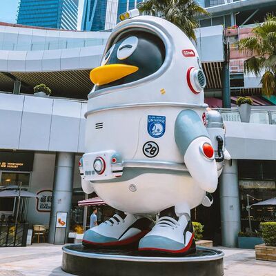 8米大型玻璃钢 卡通腾讯大企鹅 潮玩户外商场景观美陈 玻璃钢雕塑