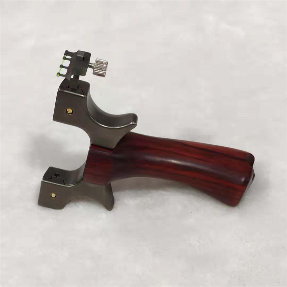 钛合金传奇弹弓 快压免绑蓝20弹弓 犀牛角紫檀手柄传奇弹弓2020