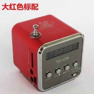 TD-V26 Portable Mini Bluetooth Speaker Radio Notebook with Screen MP3 Player Speaker Card