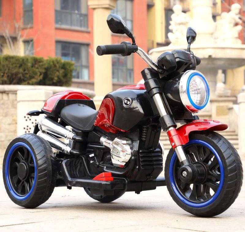 新款儿童电动摩托车大号电瓶车两人可坐小孩玩具车闪光轮一件代发