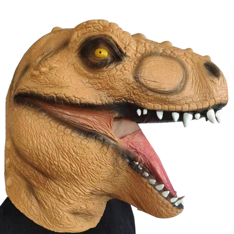 侏罗纪世界恐龙面具创意卡通霸王龙头套乳胶面罩狂欢节万圣节派对