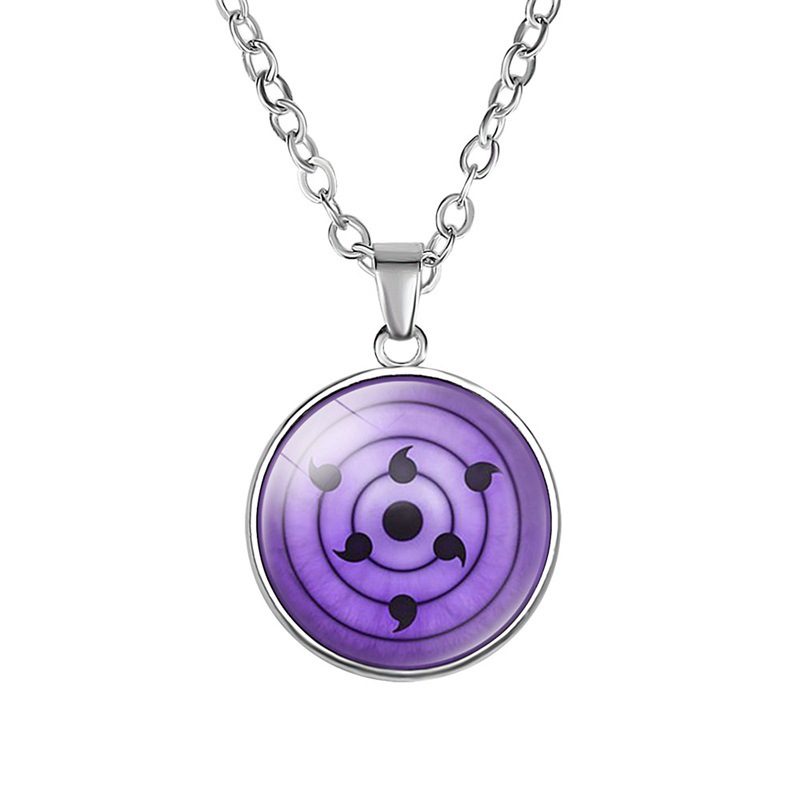 Anime Peripheral Accessories Naruto Time Stone Pendant Necklace Nine Magatama Cycle Sharingan Necklace