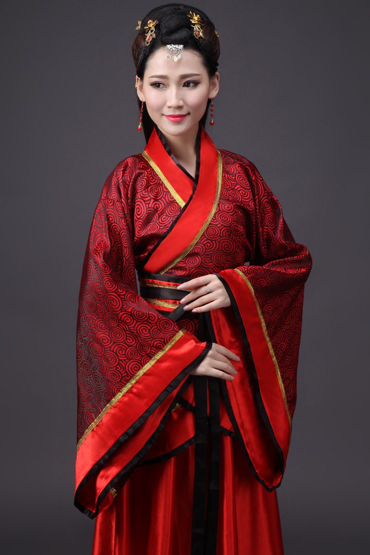 新款特价古装汉服女款曲裾贵妃仙女演出服影视剧演出服毕业典礼