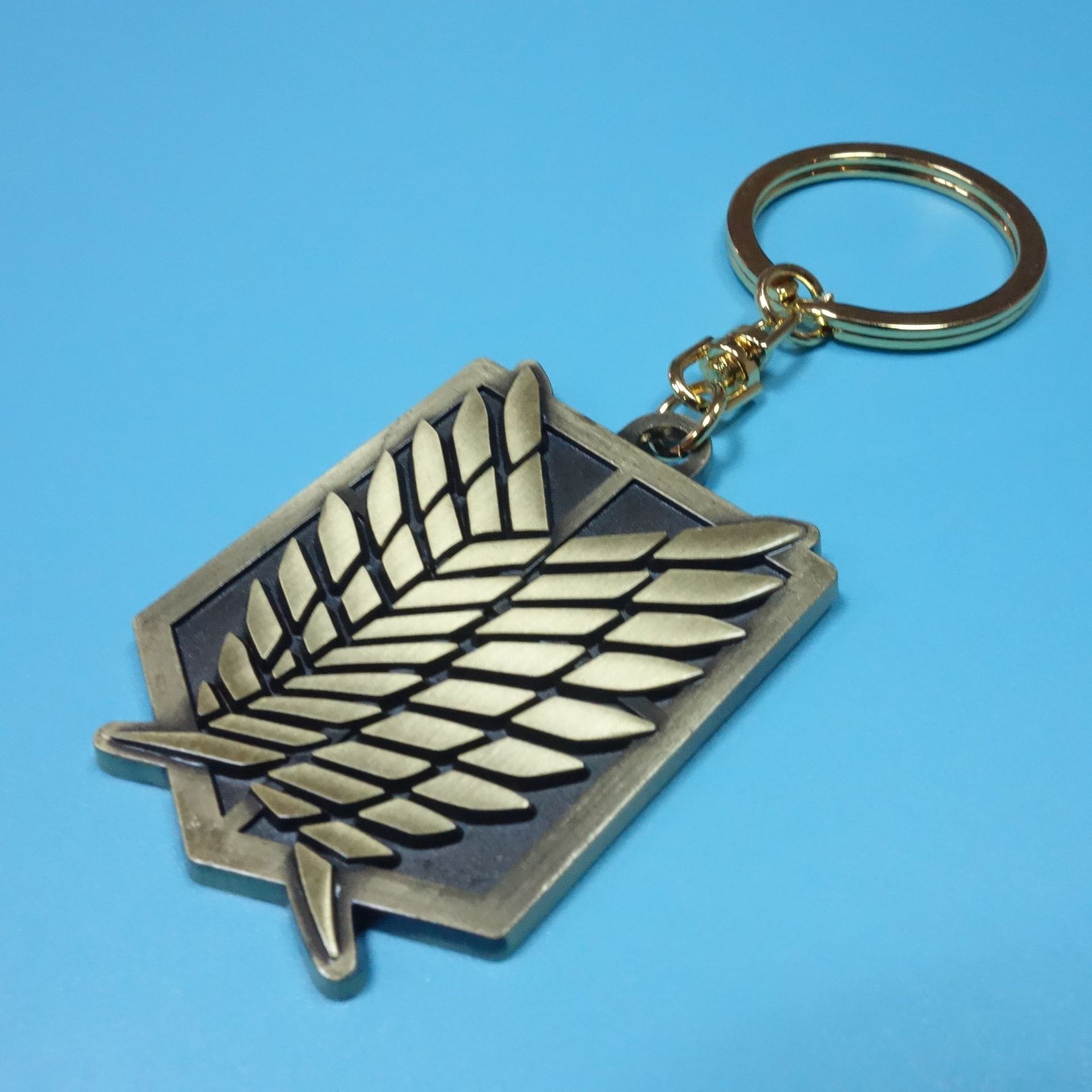 进击的巨人钥匙扣锌合金镀古青铜钥匙吊牌书包手袋金属挂件