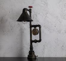 欧式复古灯具个性简约工业风青古铜水管铁艺调光小夜灯书桌台灯