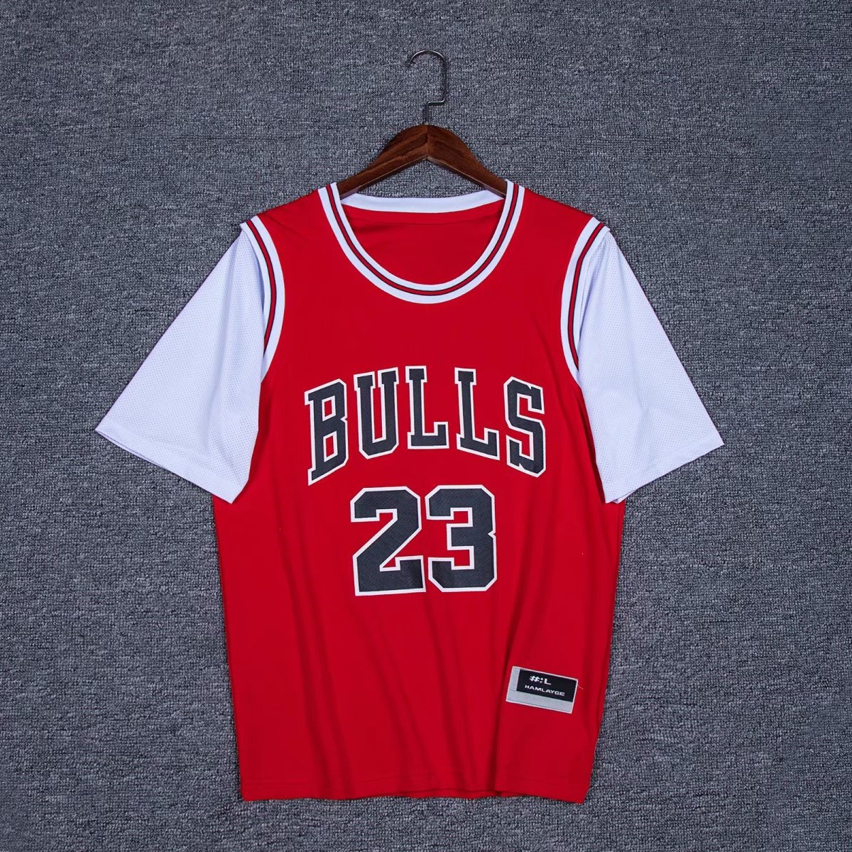 公牛队篮球服男女宽松潮流23号球衣bf风街头嘻哈球衣短袖假两件