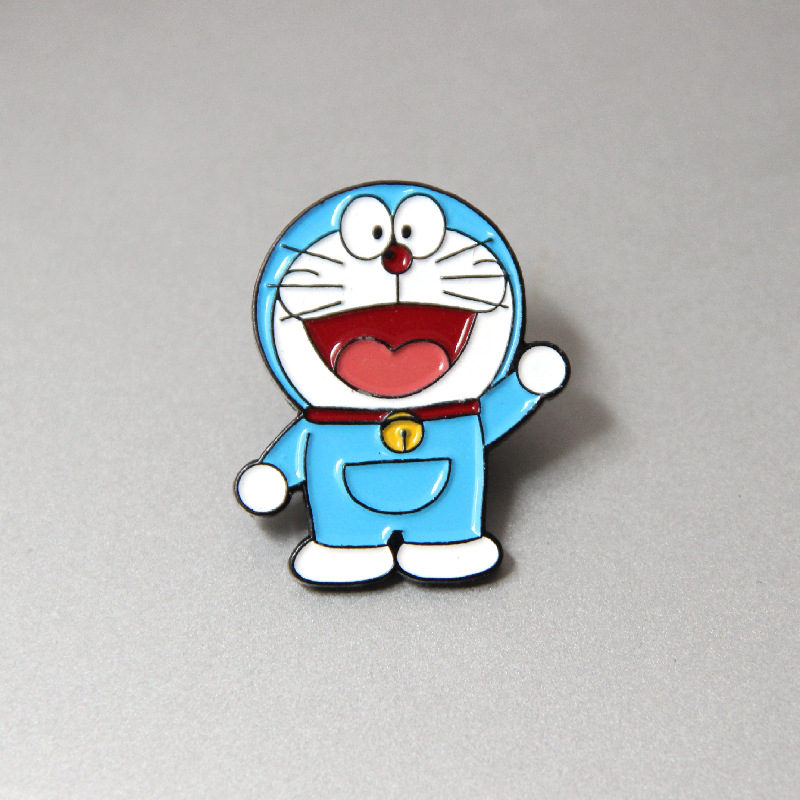 2019新款动漫周边徽章机器猫 哆啦a梦 野比大雄 康夫卡通胸针厂家