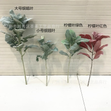 仿真花厂家仿真银叶菊柠檬叶植毛叶子摄影道具鹿角叶仿真植物盆栽