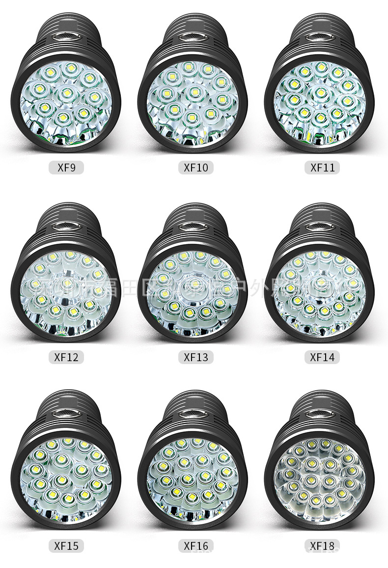 新款xf小钢炮p50p70p90手电筒灯珠led强光铝合金usb可充电大功率