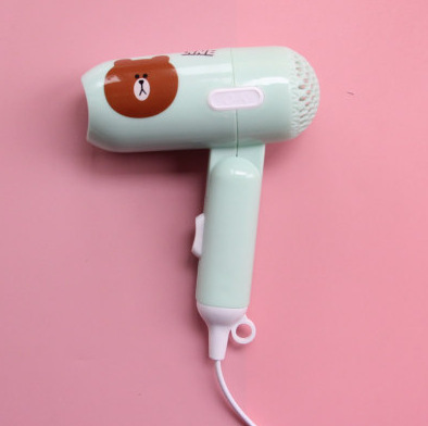 Mini Folding Cartoon Hair Dryer Student Dormitory Small Power Hair Dryer Travel Portable Two-Gear Small Household 