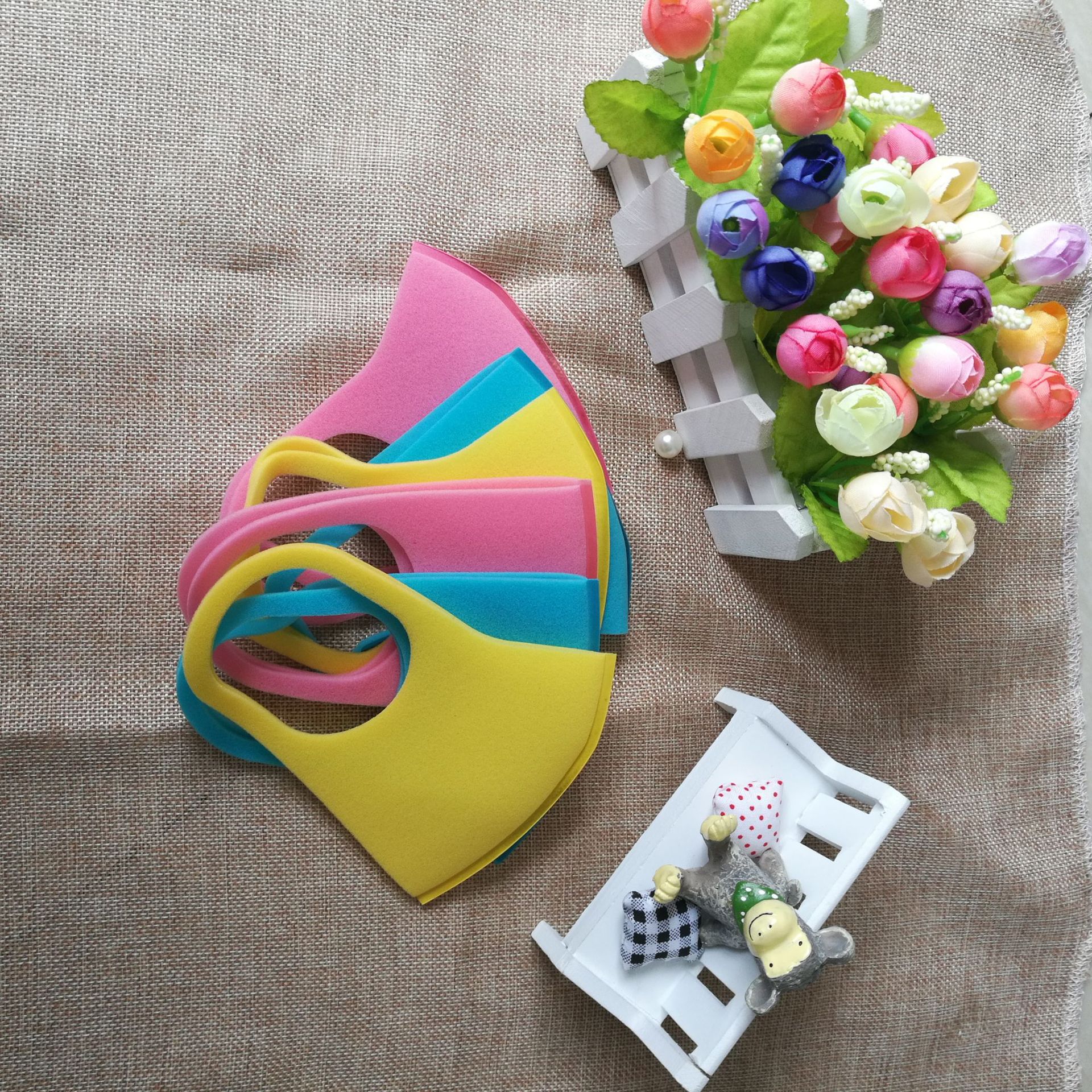 厂家现货批发明星同款聚氨酯海绵口罩彩色儿童海绵口罩批发