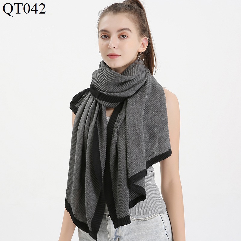 Special Clearance Autumn and Winter MiuMiu Bag Scarf Thickened Warm Cotton and Linen Crumpled Scarf Shawl Solid Color Scarf for Women