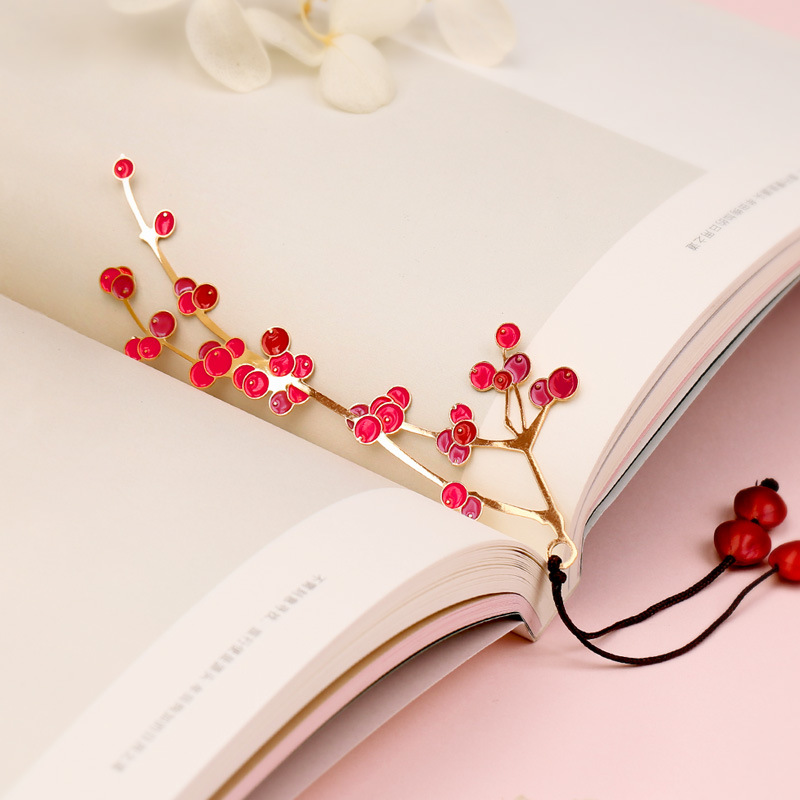 男朋友送女生生日礼物 相思红豆金属书签 故宫博物院古风文创礼品