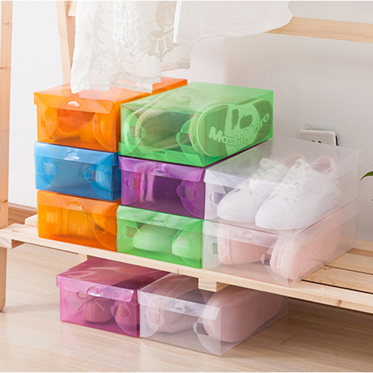 Candy Color Thickened Clamshell Plastic Shoe Box Girl Pp Drawer Shoe Box Shoes Storage Box