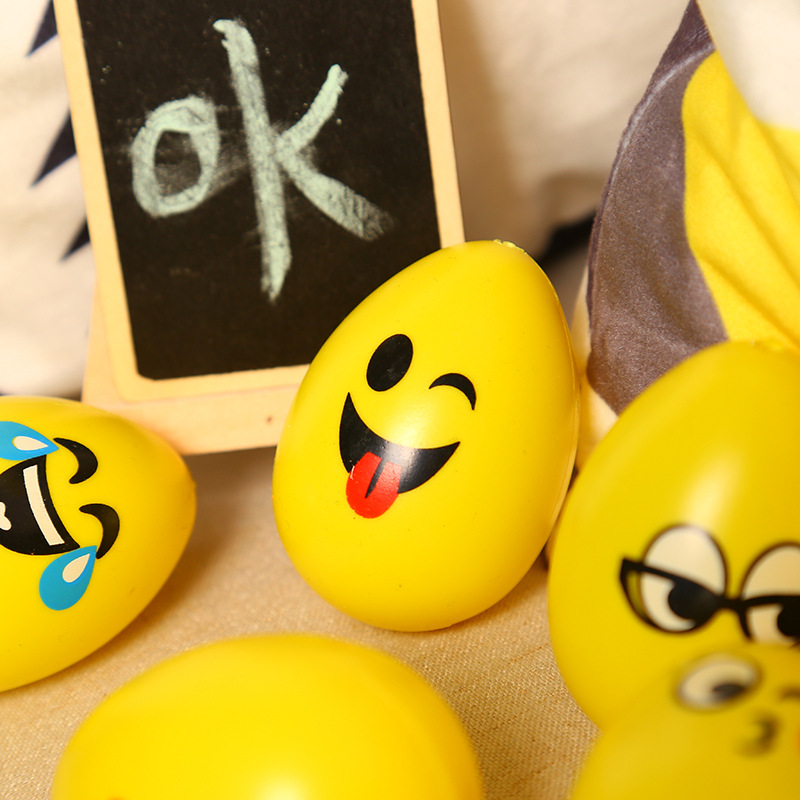 表情可爱塑料蛋装饰品彩蛋开口扭蛋diy儿童玩具咖啡厅彩绘涂鸦