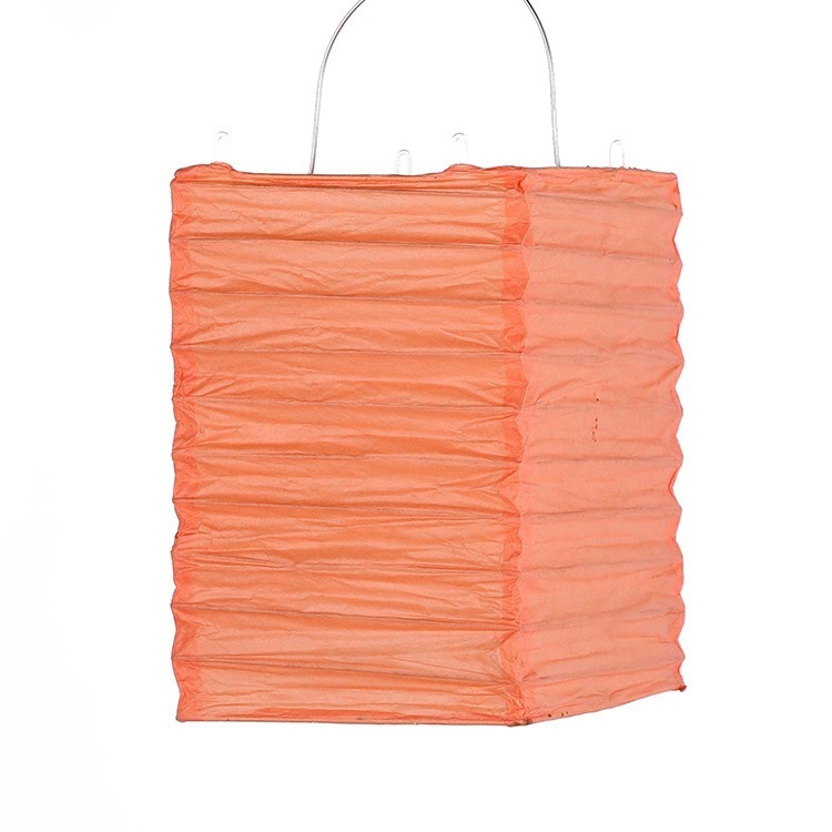 厂家直销纸灯笼方形可定制折叠发光led国庆婚礼布置纸方形灯笼