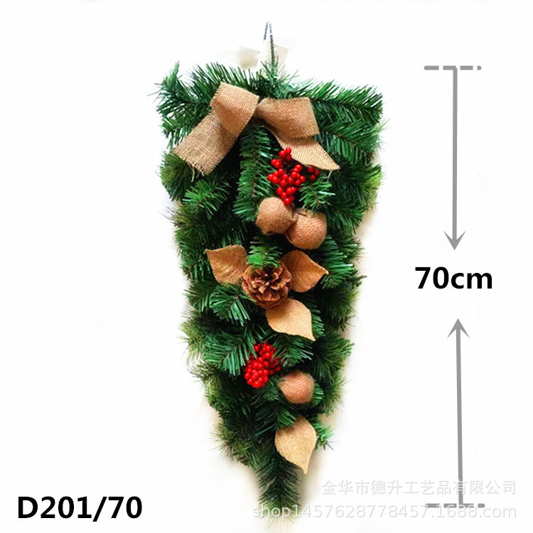 DSEN Manufacturers Supply Scene Decoration Christmas Pendent Ornaments PVC Pine Needle Decoration Upside down Tree Half Tree DIY