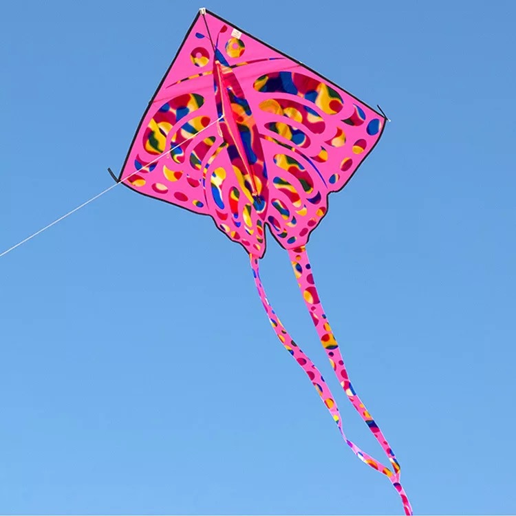 潍坊风筝2019新款1.1米亮布蝴蝶微风易飞儿童户外线轮线板