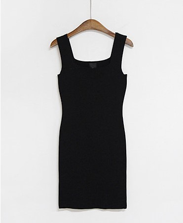 Korean Style Sexy Tight Wild Vest Bottoming Short Skirt Slim-Fit Mid-Length Sheath Sleeveless Knitted Dress for Women