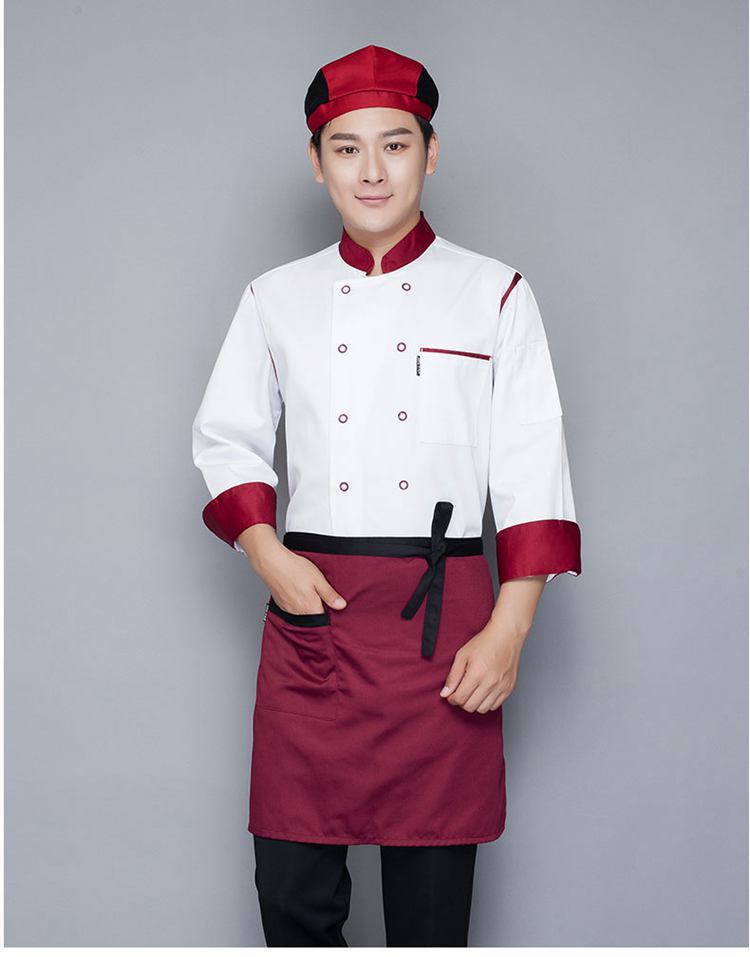 厨师服长袖秋冬装男女棉烘焙糕点西点师七分袖工作服甜品店面包房