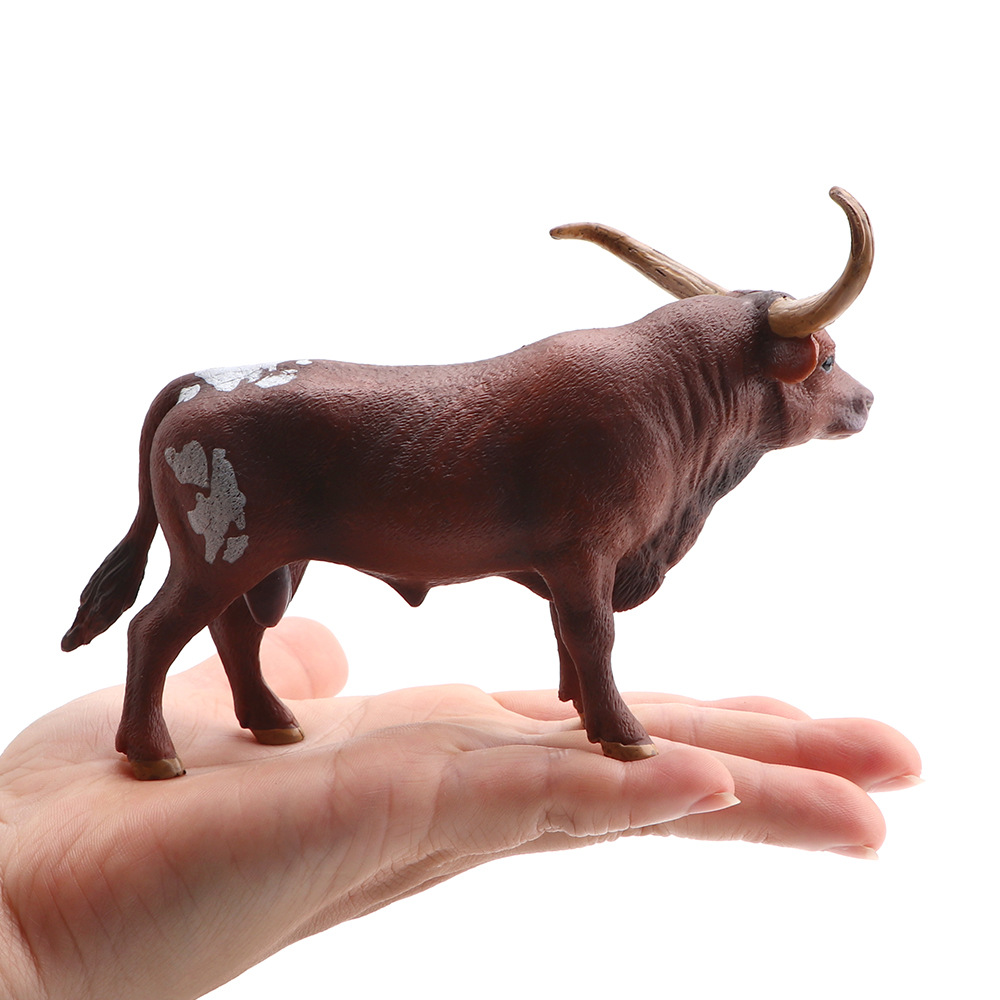 一件代发 实心德克萨斯长角牛模型塑胶迷你动物摆件儿童玩具批发