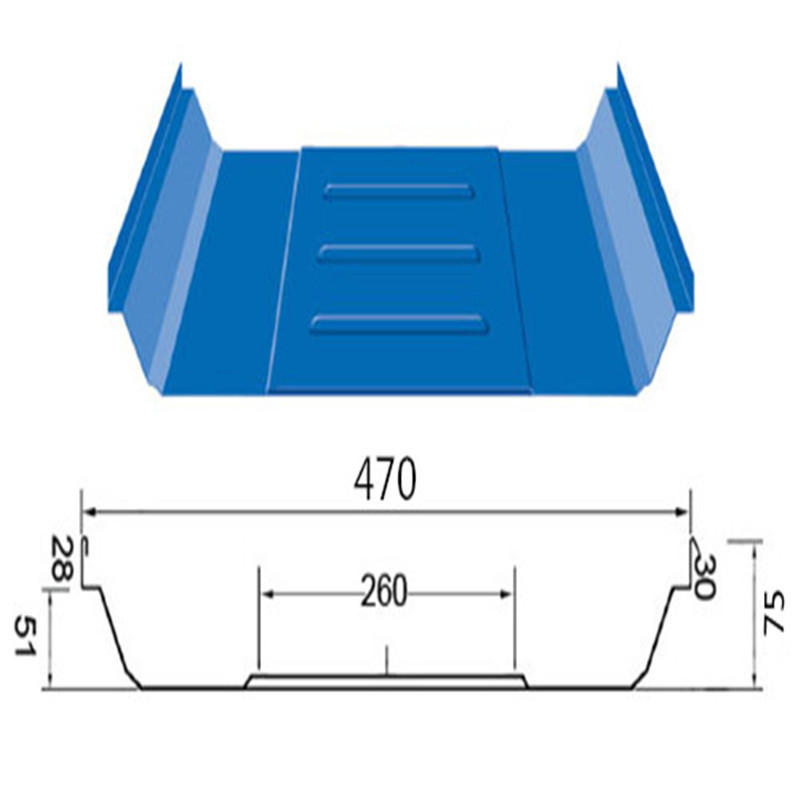 5 0.6mm厚470型隐藏式彩钢瓦