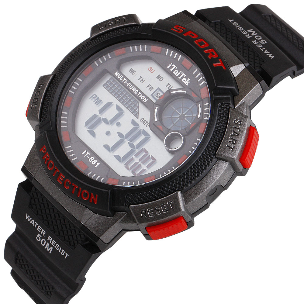 Digital Waterproof Watch Personalized Electronic Watch Fashion Trend Men's Outdoor Electronic Watch Printed Logo Watch