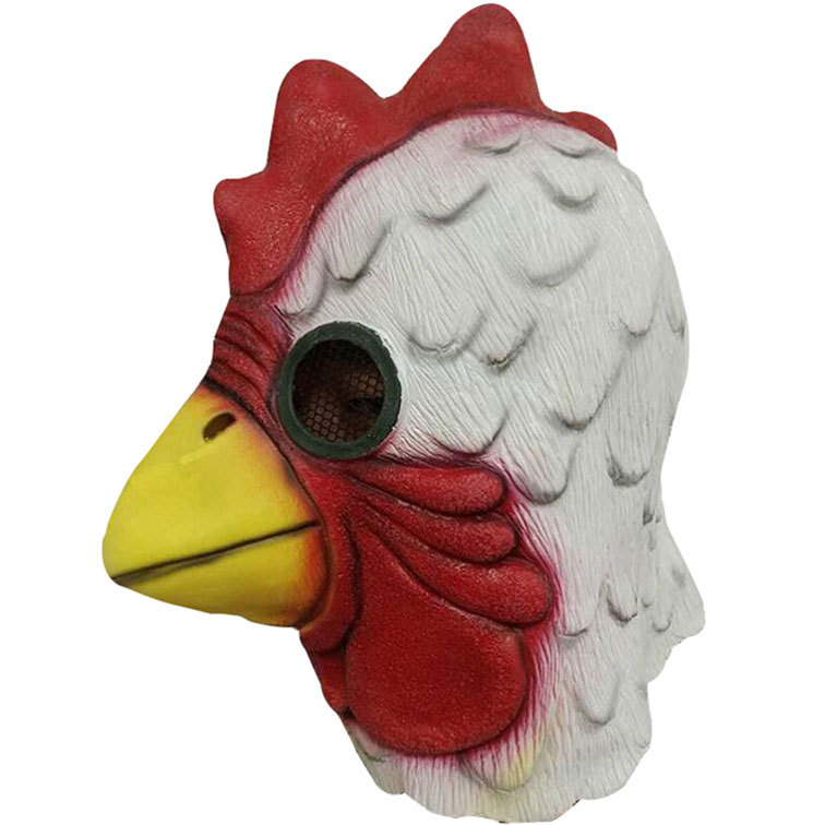 游戏火线迈阿密鸡面具舞会派对扮演鸡头面罩搞笑道具动物乳胶头套